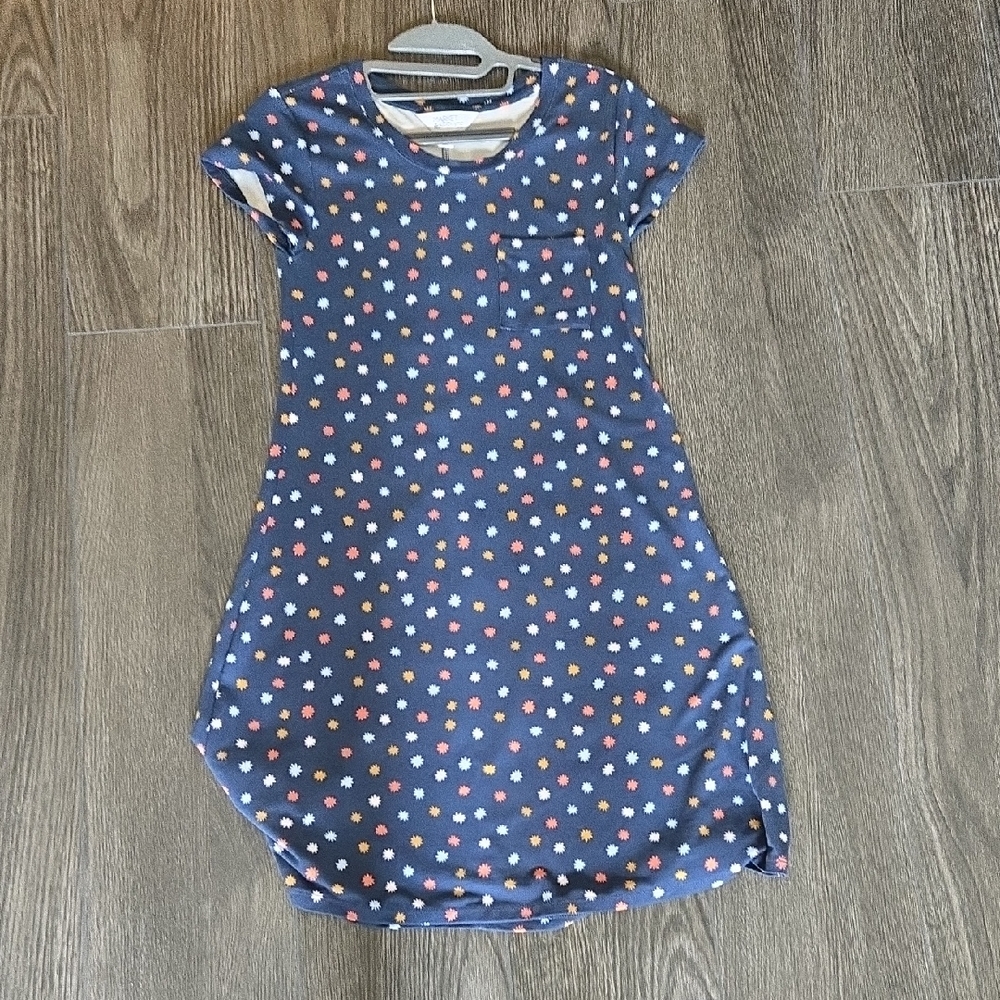 Market & Spruce Blue Dress with Colorful Dots